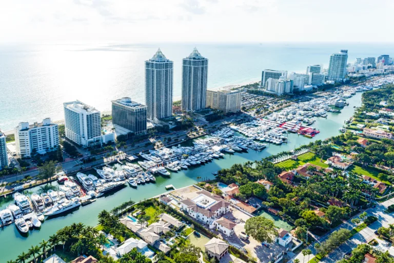 Aerial view on Miami Boat Show